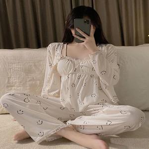 패드내장 레캐주얼이스 러블리 쓰리피스 홈웨어 세트 잠옷