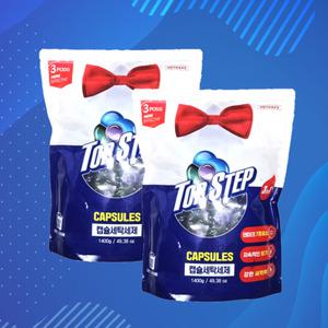 탑스텝 3in1 대용량 캡슐 세탁세제 100개입, 2개