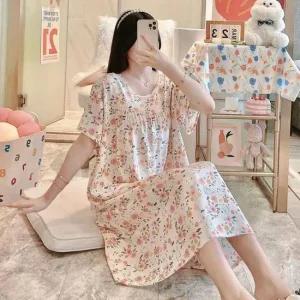 [오노마] ONM 봄 가을 잠옷 원피스 러블리 캐릭터 파자마 홈웨어
