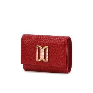 갤러리아 DCWA5E282 닥스 알렉사 레드 가죽 고급 크리스탈 장식 DD로고 반지갑