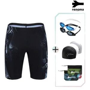 [롯데백화점]레노마 남성4부실내수영복수경수모세트 MS2F807SET_BK