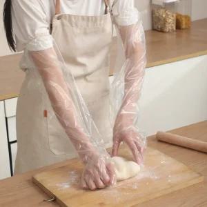 손목 긴 일회용 비닐 장갑 세차 설거지 위생 60cm 주방 고무 목긴