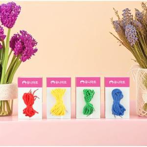 유니아트 운동화끈 신발끈 (5줄 5세트) 컬러 둥근 기본 미술놀이 만들기 재료 혼합 칼라