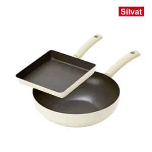 국내생산 향균 99.89% 실바트 순수 IH 프라이팬 2종 세트(24사각팬/28웍)