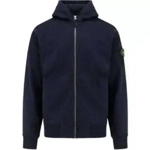 25SS 스톤 아일랜드 와펜 패치 네이비 후드 집업 S156100021 S0060 V0020