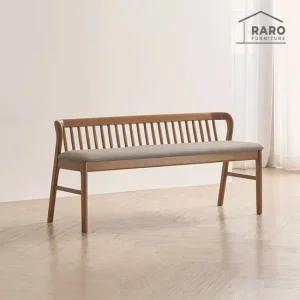 라로퍼니처 허그 고무나무 원목 3인 벤치 식탁 의자 3인용 밴치