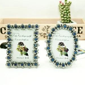 쥬얼리 블루 3x4 사진액자/미니/액자/공간/상장/유리/프레임/예쁜/사진틀/접이식/투명/아크릴/사진/스탠드