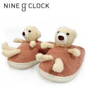 [오노마] ONM 나인어클락 곰돌이 겨울용 털 슬리퍼 실내화 핑크  9282504)