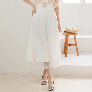 [시크라인] (~XL까지) 로이테 레이스 레이어드 밴딩 스커트 여름 하객룩 오피스룩 데이트 모임 미시 빅사이즈