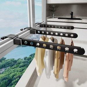 무타공 창틀 빨래건조대 1 봉형 창문형빨래건조대 수건 베란다 옷걸이 벽걸이