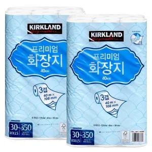 커클랜드 프리미엄 3겹 화장지 40m 30롤 2팩 (60롤)