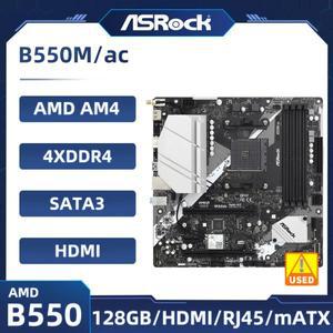 ASROCK B550M/AC 마더보드 AM4 AMD B550 128GB DDR4 M.2 지원 Ryzen 5800 3400 3700 5600 5500 cpu 마이크
