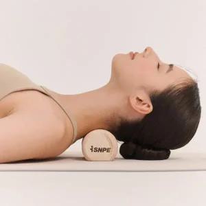 [SNPE]웨이브 베개 미니 편백나무 지압 마사지 목 어깨 스트레칭 휴대용