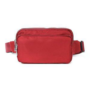 우먼 캐주얼 힙색 슬링백 슬림 웨이스트백 -레드 여행복대