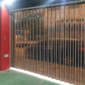 [맞춤] 투명블랙 홀딩도어 접이문 칸막이문 자바라 버티컬 주름문 100240