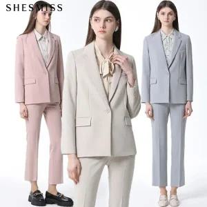 [하프클럽/쉬즈미스]테일러드 싱글 재킷 스트레이트 팬츠 2종세트