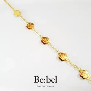 순금팔찌 3.75g 24k 여자 디자인 여성 스마일 플라워 비벨 한돈 1돈