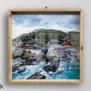 꾸밈 gb129-우드프레임액자 부산해동용궁사의풍경(중형)