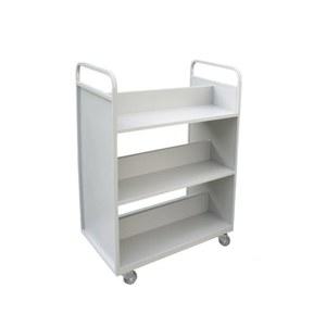 북카트 트레일러 도서관 철제 사무 정리 북트럭 3단 책장 플랫 서류 서재 경량 웨건