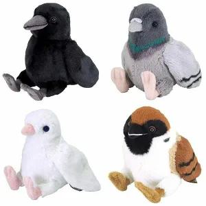 콤비니 플러피애니멀 새 인형 까마귀 비둘기 참새