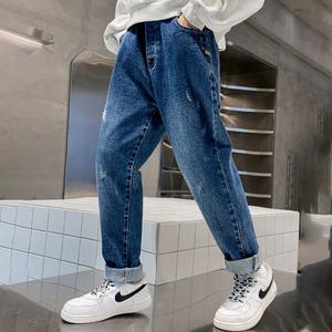 덴디밴딩데님배기팬츠(불량) 남아 청바지 큰싸이즈 아동 주니어 데님바지 키즈 초등 봄가을