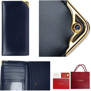 전시품 남자 까르띠에 사파이어 장지갑 카드 가죽