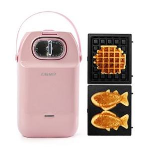 리빙센스 나만의 감성 카페 2in1 붕어빵+와플 메이커_핑크