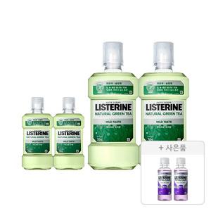 리스테린 그린티 마일드 750ml, 2개+250ml, 2개+증정(토탈케어 마일드  마일드 100ml, 2개)