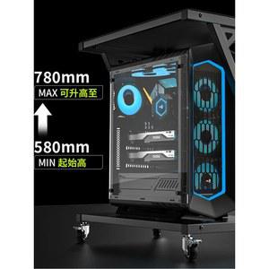 이동식 받침대 작업대 수납장 2단 본체 컴퓨터본체 컴퓨터 라이트월넛 본체받침대 11 블랙스