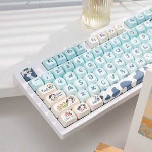 귀여운 유선 키보드 ASMR 컬러풀 윤지 소리 단축 오리키보드 청축 촬영 동그 소품