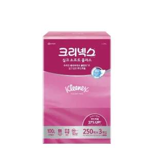 크리넥스 미용티슈 실크소프트 플러스 250매 X 3입 X 6EA