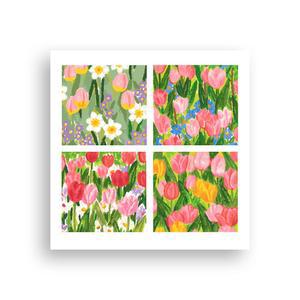 위메이크 페인팅 DIY 명화그리기 튤립 꽃밭 40x40