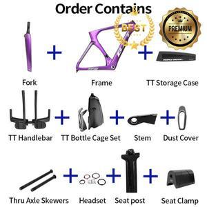 BXT 디스크 브레이크 카본 로드 프레임 TT 자전거 세트 핸들바 스루 액슬 사이클링