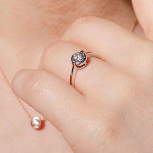 [샤밍주얼리]3부 천연 다이아 반지 현대 우신 프러포즈 여자 아내 결혼 기념일 선물 명품 베젤 슬릿