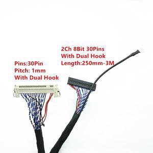 후크 LVDS 케이블 FIX30PD8 FIX 30 핀 D8 더블 2ch 8bit 1.0mm 피치 1721 인치 LCD 디스플레이 패널 컨트롤