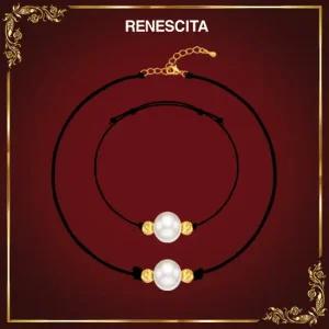 14K 컷팅볼 리얼 진주 매듭 목걸이 팔찌 세트