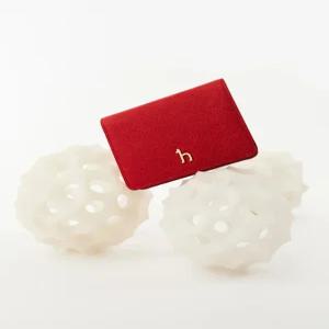 헤지스 액세서리 여성 24FW [스테디셀러] 레드 단색 소가죽 반지갑 WIWA4F005R2