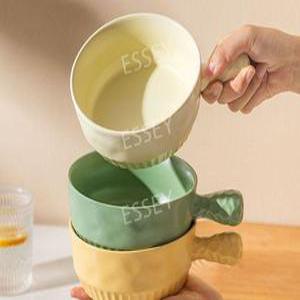 앞접시 손잡이 그라탕 라면 캠핑 접시 그릇 파스타 플레이팅 먹방그릇 세라믹 원형 손잡이접시