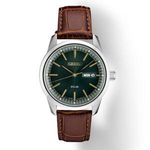 세이코 SNE529 남자손목시계,솔라 사파이어 크리스탈 파워리저브 가죽밴드