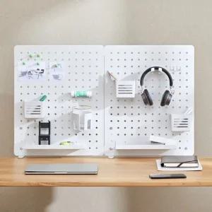 스틸 페그 보드 타공판 파티션 책상 가림막 2pcs 1set 페그보드 타공판 책상파티션 책상가림막