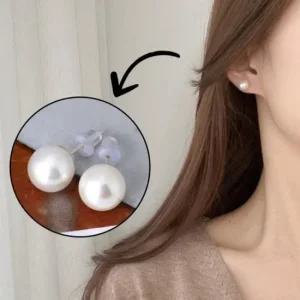 한복 귀찌 8mm 이어커브 혼주귀걸이 진주 클립형진주귀걸이 해수진주귀걸이 납작진주귀걸이