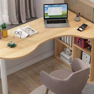 ㄱ자 라운드 테이블 L자책상 책장 월넛 화이트 기억자