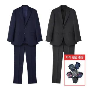 [롯데백화점]맨잇슈트 남성 순모 울100 글렌체크 수트 포멀핏 사계절 정장 (335_345) + 타이증정