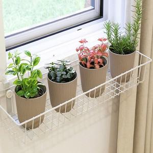 국산 베란다 창문 철제 화분걸이 선반 행거 세탁실 주방 바구니 화이트 대형 특대형