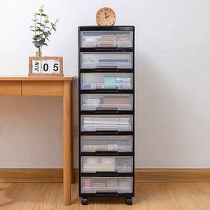 바퀴 사무실 캐비닛 블랙4단 서랍 수납장 이동식 투명 달린