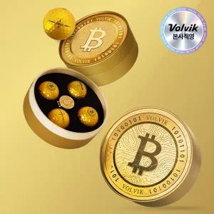 [볼빅][본사직영] 볼빅 솔리체 골드 비트코인 에디션 골프공 4구+골드볼마커 선물세트
