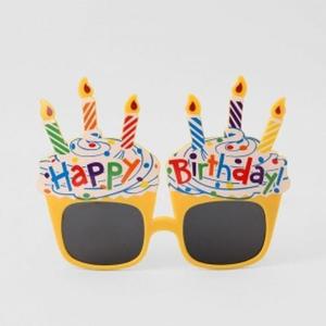 생일 파티안세련경 이벤트소품 케이크안경 옐로우