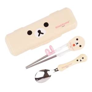 리락쿠마 스푼 교정젓가락 케이스세트 (아이보리 1단계)(464407)어린이수저