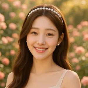 진주펄 버블 헤어밴드 머리띠 여성 여자 예쁜 비즈 포인트 로맨틱