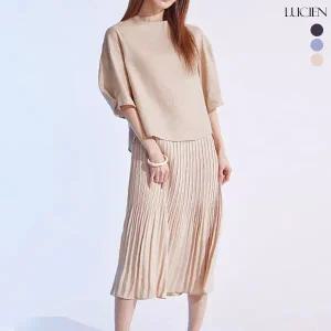 루시앙 플리츠 레이어드 린넨 원피스